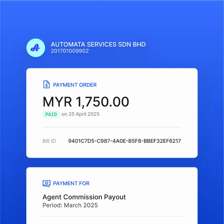 Payment Order receipt